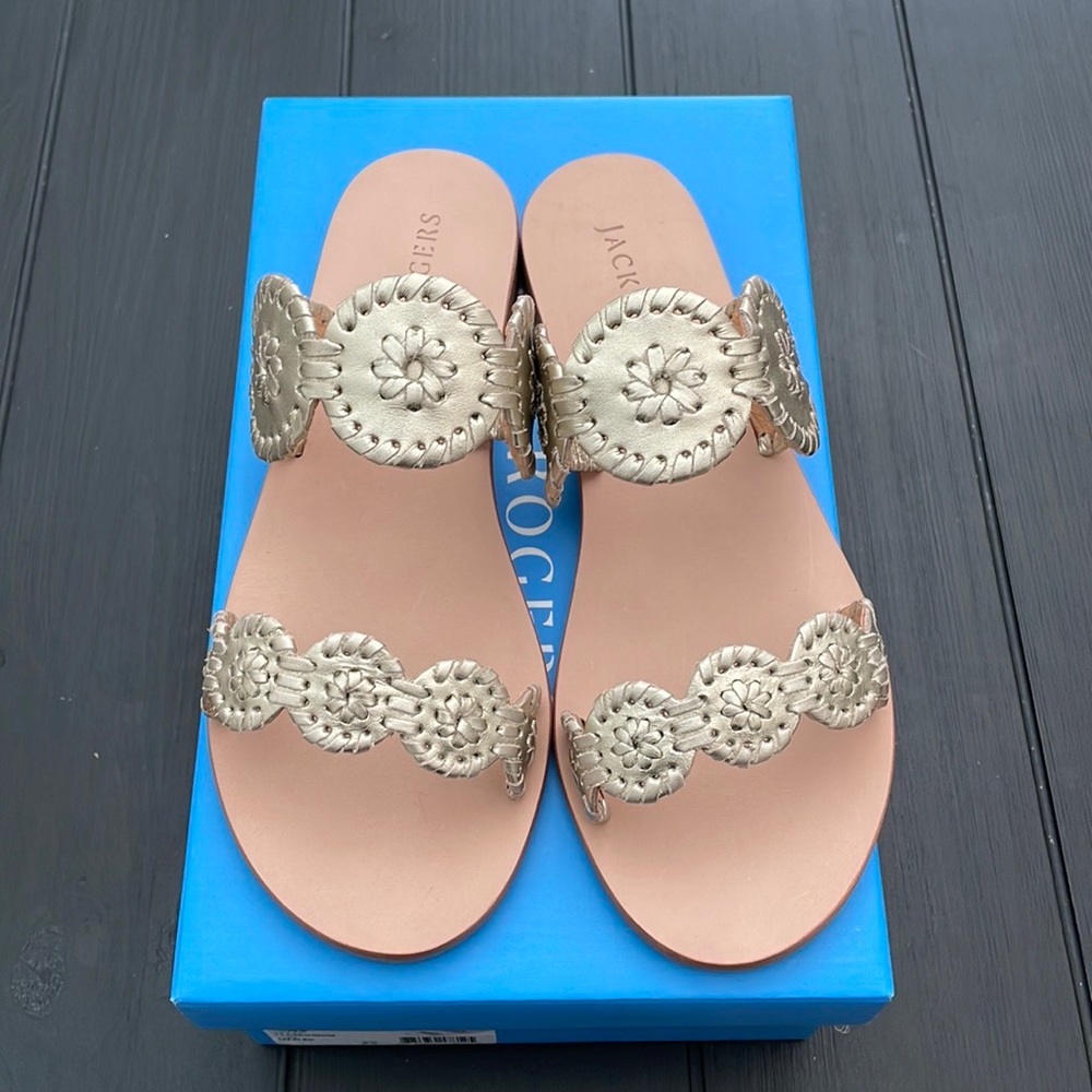NWT Gold Jack Rogers Lauren sandals 8.5